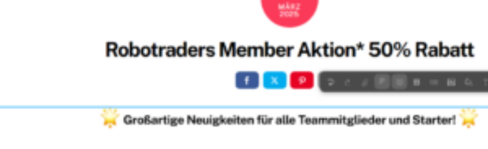 Robotraders Member Aktion 50%
